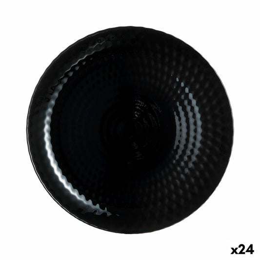 Platt tallrik Luminarc Pampille Zwart Glas (25 cm) (24 Stuks)